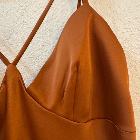 Urban Outfitters Brown Satin Mini Dress - Picture 7 of 15